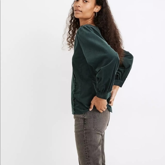 Madewell Corduroy Kinston Side-Button Wrap Top - Picture 3 of 14